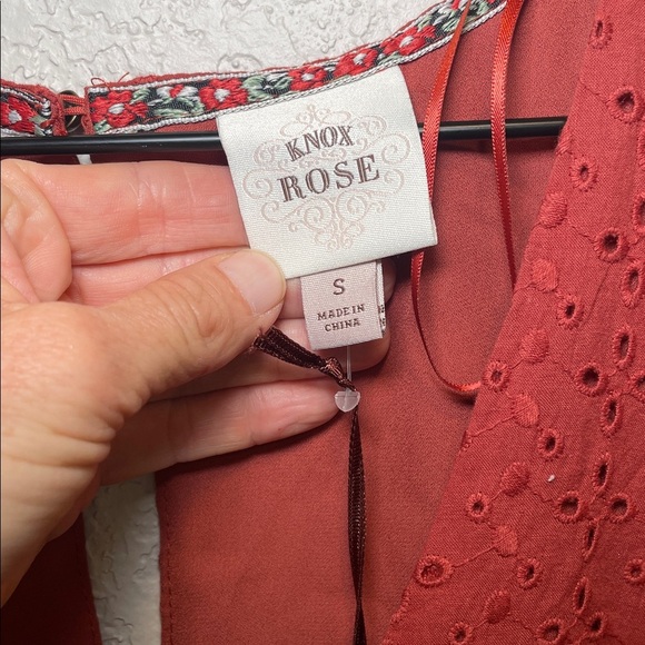 Knox Rose Terracotta Sleeveless Eyelet Dress Size Small NWT - Picture 4 of 8